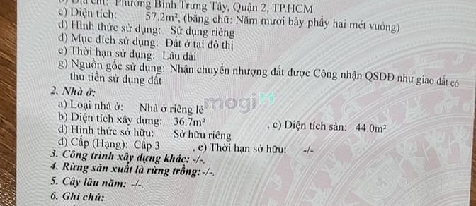 Hình ảnh Bán đất Q2 Gần BV Lê Văn Thịnh dt 57m Giá 4 tỷ