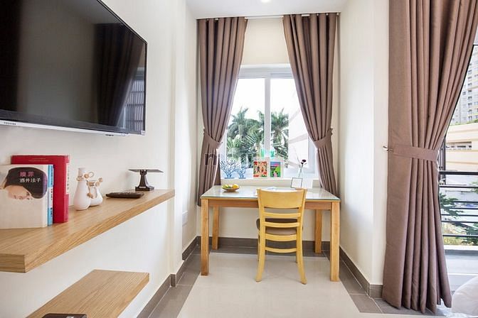 Hình ảnh Căn Hộ Dịch Vụ 1 Phòng Ngủ Có BAN CÔNG VIEW SIÊU ĐẸP