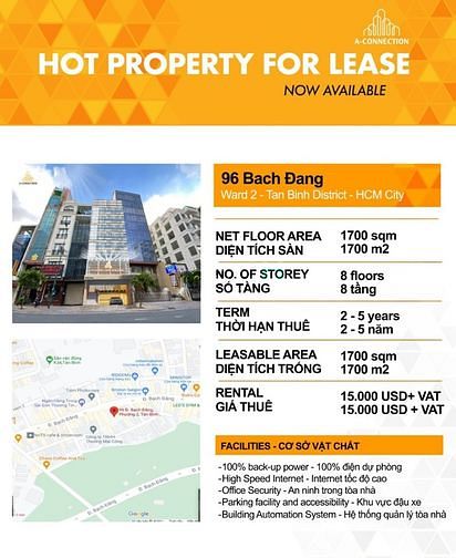 Hình ảnh Cho thuê tòa nhà văn phòng 1700m2 Bạch Đằng, Q Tân Bình