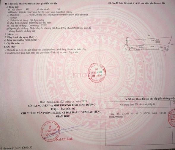 Hình ảnh Bán đất TT.Dầu Tiếng, Bình Dương, DT:63x29, SHR, giá 2,5 tỷ