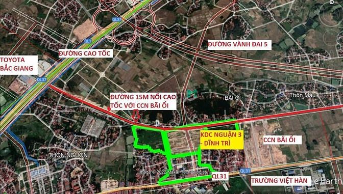 Hình ảnh Cần bán lô góc 2 mặt tiền tại Dĩnh Trì, TP Bắc Giang