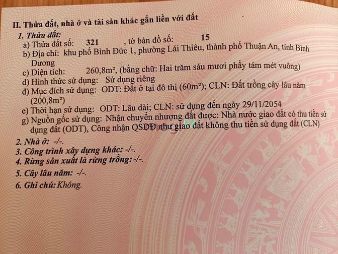 Hình ảnh bán gấp đất mặt tiền lái thiêu 69 - đường oto thông
