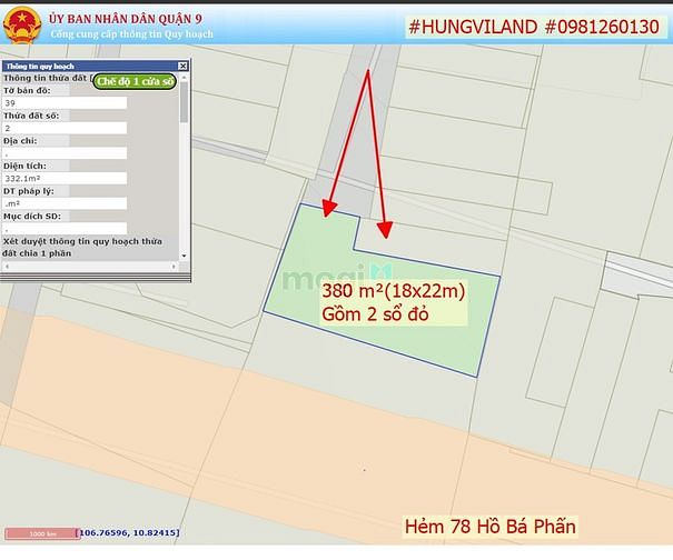 Hình ảnh BDS Hùng Vĩ Land [NC] Gía 19 tỉ ~ 50 tr/m² đất 380 m² hẻm 4m Tây Hòa