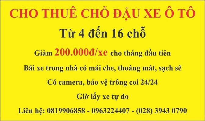 Hình ảnh Cho thuê chỗ đậu xe ô tô 24/24 Quận 4