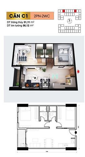 Hình ảnh Bán căn góc Bcons Plaza A.21.04 - 2PN2WC làng Đại Học