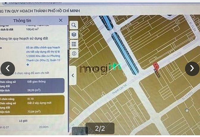 Hình ảnh Mặt tiền Thạnh Lộc 16 -100m2 sổ hồng sạch đẹp