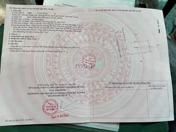 Hình ảnh Bán lô đất mặt tiền đường Cao Bá quát TP Dĩ An Bình Dương