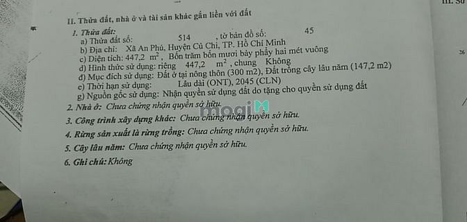 Hình ảnh đất sát bên UBND xã An Phú 20x50m . có 600m thổ cư , chủ cần bán gấp