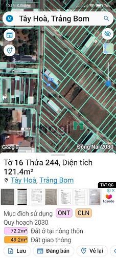 Hình ảnh Bán đất mặt tiền tây hòa 4 , trảng bom , đồng nai