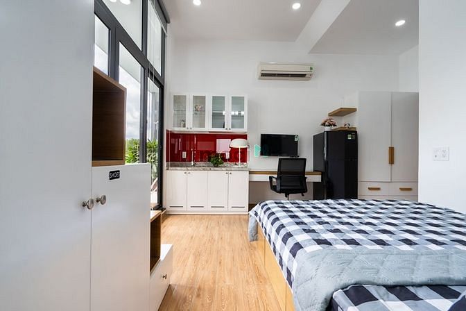 Hình ảnh 🌈CHDV Cao Cấp Duplex + Giường + Ban Công To Xanh Mát 🌈