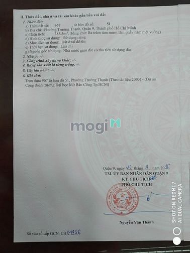 Hình ảnh Bán đất ĐS7, P. Trường Thạnh, Q9_ 385.5 m2_ Giá: 30.5tr/ m2