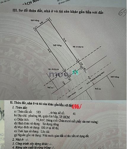 Hình ảnh Gò Vấp, Dương Quảng Hàm, Khu dân trí, Lô đất 5x20m DT 92m2, Chỉ 8.5 tỷ