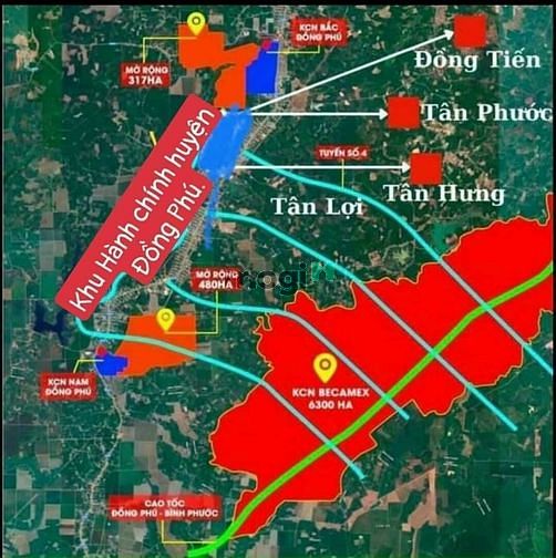 Hình ảnh Bán Đất Nền Huyện Đồng Phú-Bình Phước, Sổ Đỏ Sẵn Chỉ 5 Triệu/m