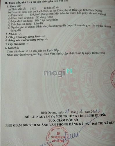 Hình ảnh Bán 02 lô đất An Điền, Bến Cát, DT:10.9x25, TC100%, SHR, giá 3,6 tỷ