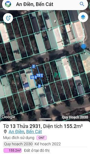 Hình ảnh Bán đất An Điền, Bến Cát, DT:7x22, TC100%, SHR, giá chỉ 2,050 tỷ