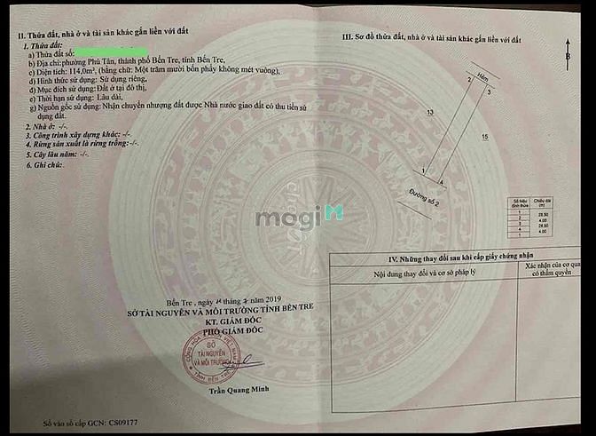 Hình ảnh Bán Đất Mặt Tiền Đường Số 2 Khu Dân Cư Chợ Chùa TP Bến Tre