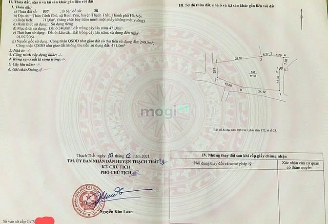 Hình ảnh Bán Lô góc 711m Thôn Cánh chủ,Giáp CNC  Hòa lạc. 9,x tỷ