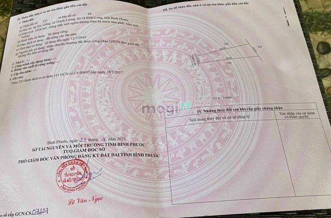 Hình ảnh MT 10m NỞ HẬU 20m Đất Thanh Lương- Bình Long-B.Phước 1.000m Hơn 500tr