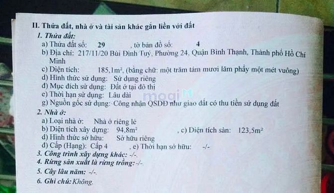 Hình ảnh BÁN Đất HXH 217/11/20 Bùi Đình Túy, 185m2 17 tỷ