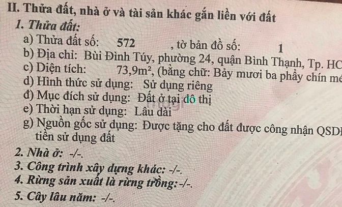 Hình ảnh Bán đất HXH tránh 47/2/53 Bùi Đình Tuý 80m2 9.2 tỷ