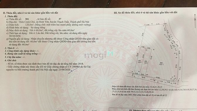 Hình ảnh Đất Bình Yên sát tỉnh lộ 420,đường thông ô tô vào tận đất,120m,13 tr/m