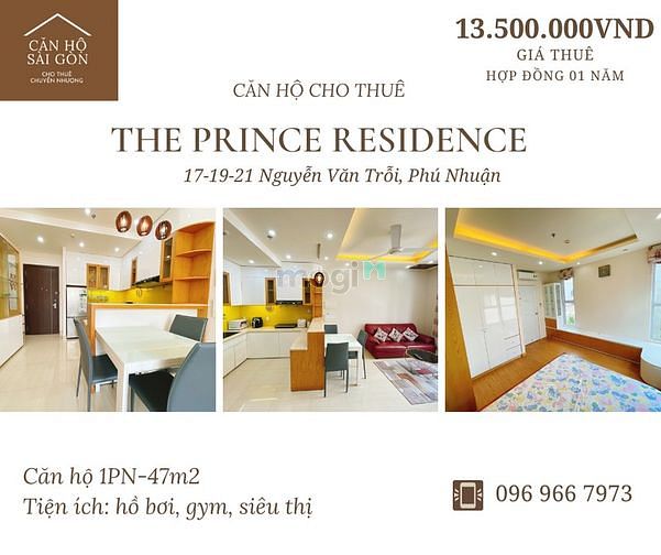 Hình ảnh Cho thuê 1PN/ 13.5tr The Prince Phú Nhuận