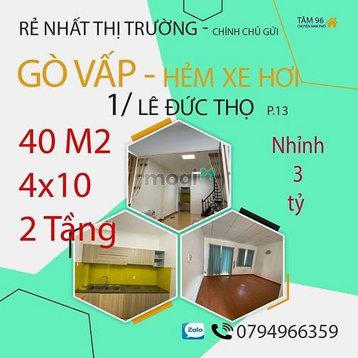 Hình ảnh Gò vấp, P13, Lê Đức Thọ, 40m2, chỉ nhỉnh 3 tỷ