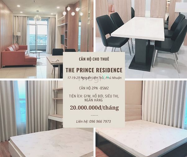 Hình ảnh Cho thuê căn 2PN/85m2 The Prince Nguyễn Văn Trỗi