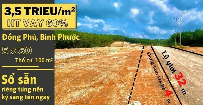 Hình ảnh Đất nền chính chủ sổ sẵn789triệu 250m2 BÌNH PHƯỚC