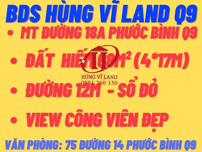 Hình ảnh BDS Hùng Vĩ Land [NC] 7,7 tỷ MTKD Đối diện Công Viên Phước Bình 68 m²