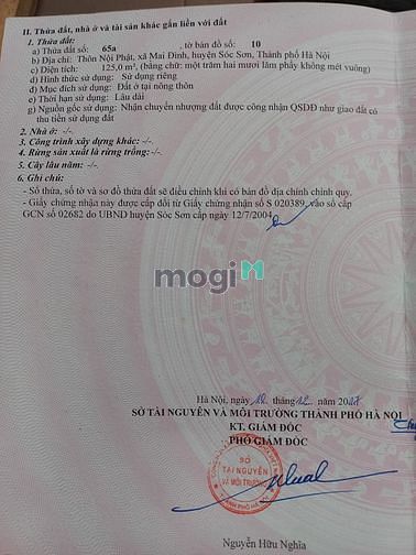 Hình ảnh Siêu phẩm giá rẻ. nhỉnh 2 tỷ có ngay siêu phẩm 125m2 đất mai đình -