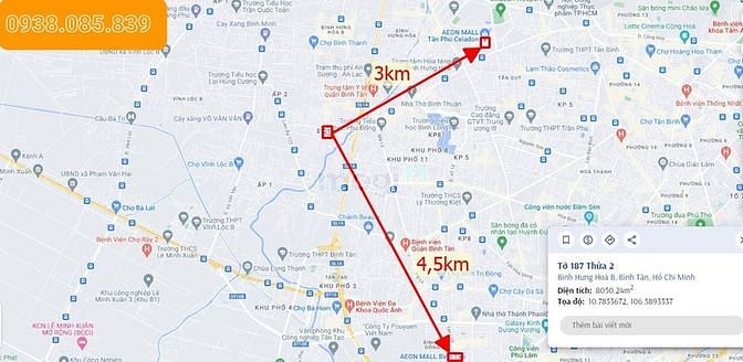 Hình ảnh (NGUỒN MỚI RA LÒ) Bán Đất Bình Tân, Sổ Hồng Thổ Cư 100% Chính Chủ