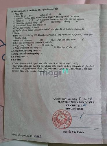 Hình ảnh Bán nhà trệt lửng đường 102 Lã Xuân Oai _ P.TNPA , Quận 9