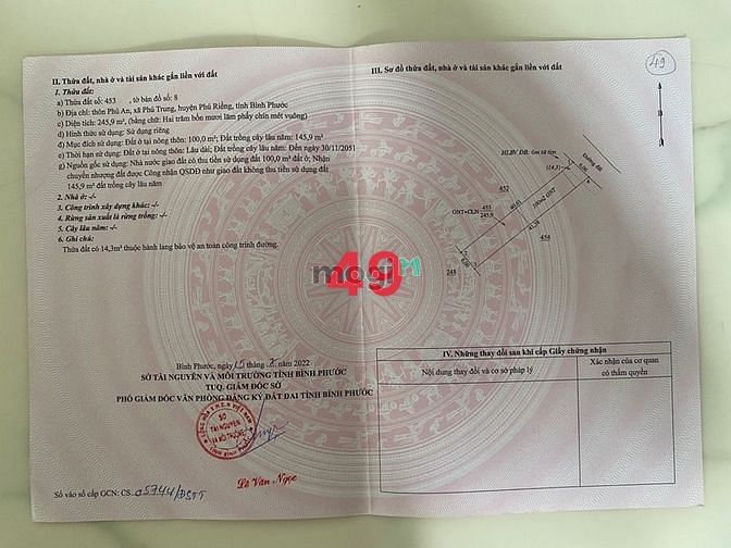Hình ảnh Bán gấp lô đất ngay trung tâm Phú Riềng