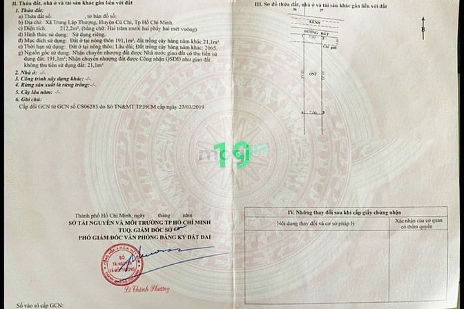 Hình ảnh Bán đất 1/ đường trung lập - 212m2 - 7x30 - 191m2 thổ cư - xã trung