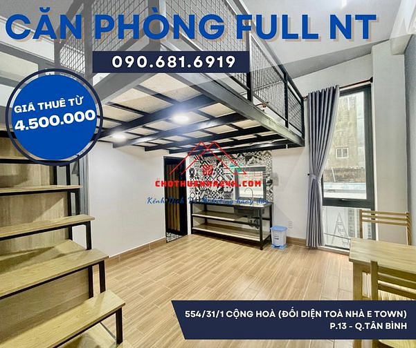 Hình ảnh Cho Thuê Phòng 30m2, Full Nội Thất Đối diện Toà nhà E Town, Q.Tân Bình