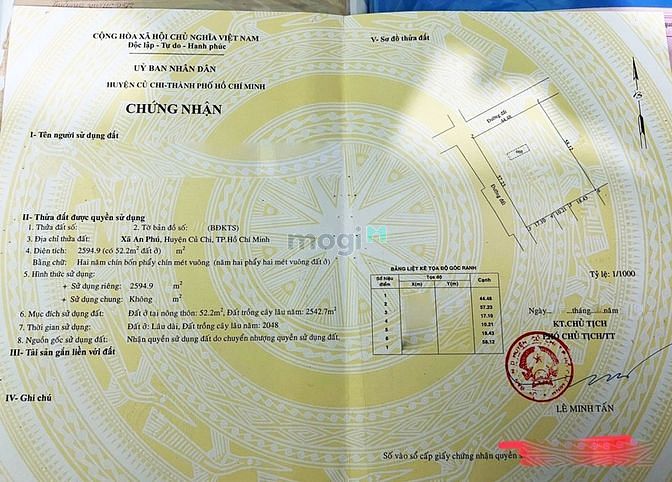 Hình ảnh Bán đất 2 mặt tiền đường 793 - 2595m2 - 44x57 - 52m2 thổ cư - xã an