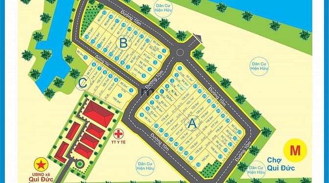 Hình ảnh Bán đất nền thổ cư ven sông KDC Qui Đức Bình Chánh