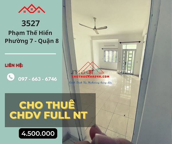 Hình ảnh Cho Thuê CHDV (35 - 65m2) Full Nội Thất số 3527 Phạm Thế Hiển, P.7, Q8
