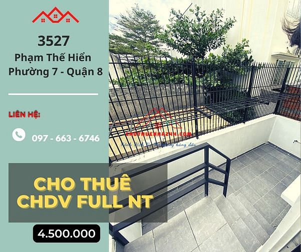 Hình ảnh Cho Thuê CHDV (35 - 65m2) Full Nội Thất số 3527 Phạm Thế Hiển, P.7, Q8