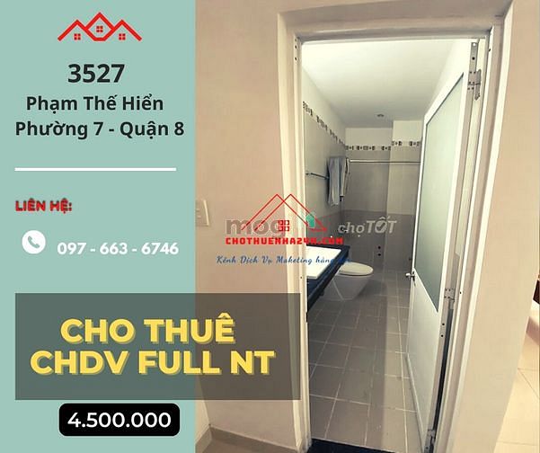 Hình ảnh Cho Thuê CHDV (35 - 65m2) Full Nội Thất số 3527 Phạm Thế Hiển, P.7, Q8