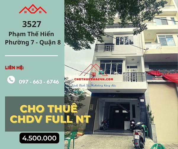 Hình ảnh Cho Thuê CHDV (35 - 65m2) Full Nội Thất số 3527 Phạm Thế Hiển, P.7, Q8