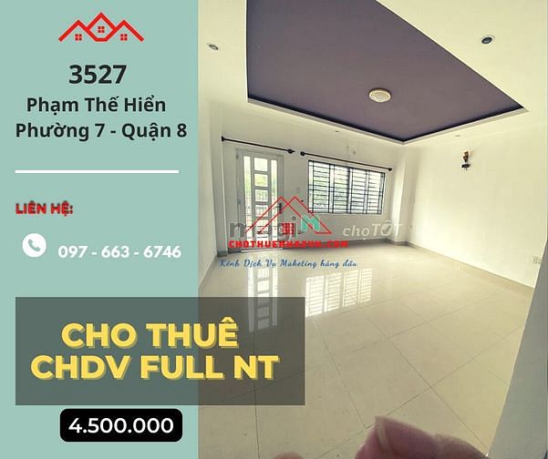 Hình ảnh Cho Thuê CHDV (35 - 65m2) Full Nội Thất số 3527 Phạm Thế Hiển, P.7, Q8