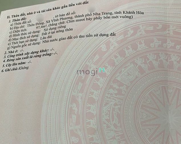 Hình ảnh Bán lô đất 2 mặt hẻm 3m Thôn Đông Xã Vĩnh Phương