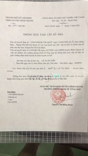 Hình ảnh Bán đất có nhà Địa chỉ: A8/4D ấp 1, xã Tân Kiên Bình Chánh