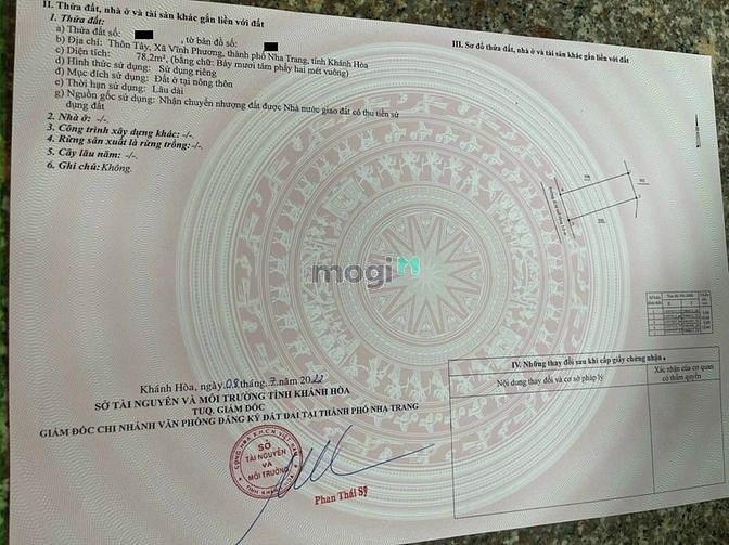 Hình ảnh Bán đất Thôn Tây Đường 3m ôtô Vĩnh Phương. Nha Tràng
