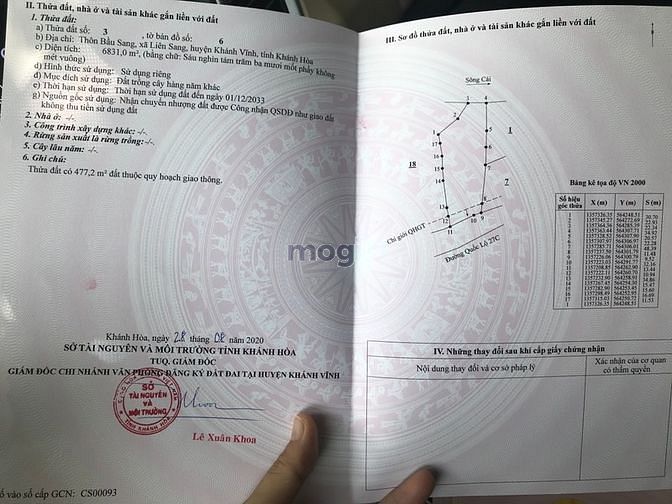 Hình ảnh Siêu phẩm đất khánh vĩnh - mặt tiền đường QL 27- Khánh Hoà