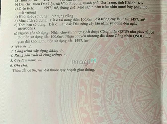 Hình ảnh Bán Lô Đất 1500m Đường Đắc Tân. Đắc Lộc 1. Vĩnh Phương