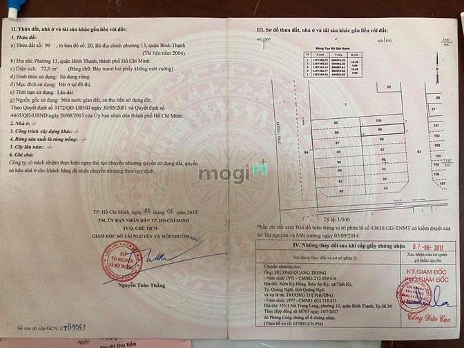 Hình ảnh Bán Đất 4x18m Vuông Vức Như Sổ, Hẻm 1/ Đặng Thùy Trâm giá 8.9 tỷ