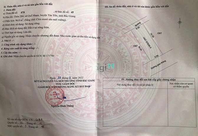 Hình ảnh Bán Lô Đất ở Quế Nham - Tân Yên. Diện Tích 96m2 , Giá chỉ 1 tỷ 2xx